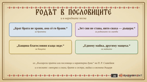 Родът в пословиците и песните